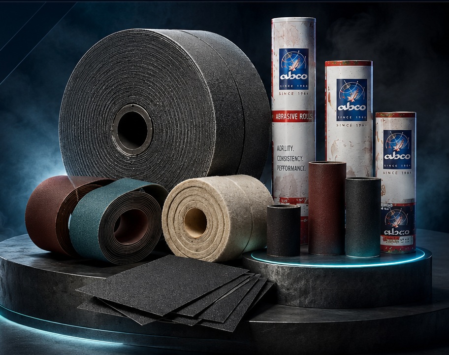 Premium abrasive rolls, sanding belts, felt rolls and graphite sheets